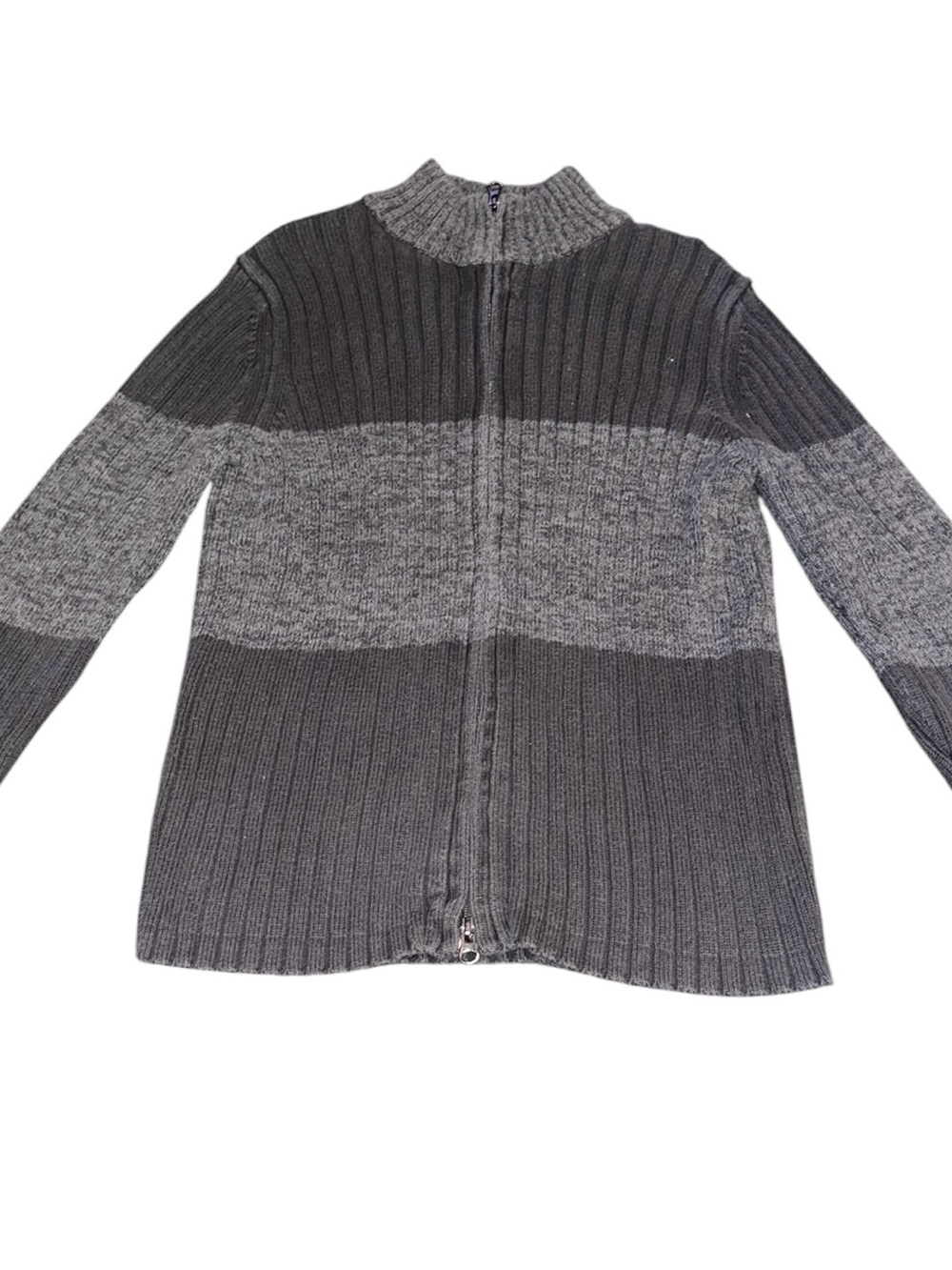Men's Express Gray Zip-Front Ribbed Sweater